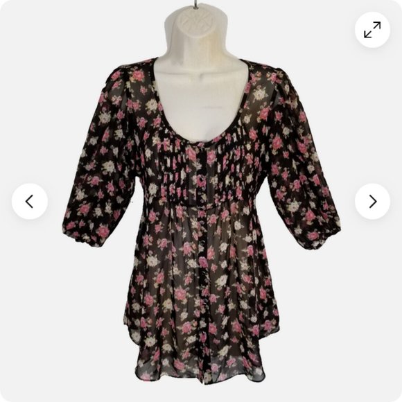 GUESS Chiffon Top Blouse 5854E1M - Picture 1 of 15